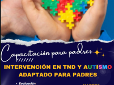 Capacitaci&oacute;n  en iIntervenci&oacute;n en TND y  autismo  adaptado para padres